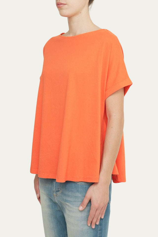 T-Shirt a barchetta cotone - Arancio