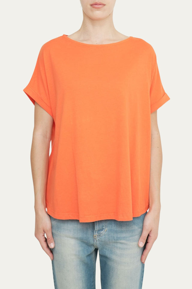 T-Shirt a barchetta cotone - Arancio