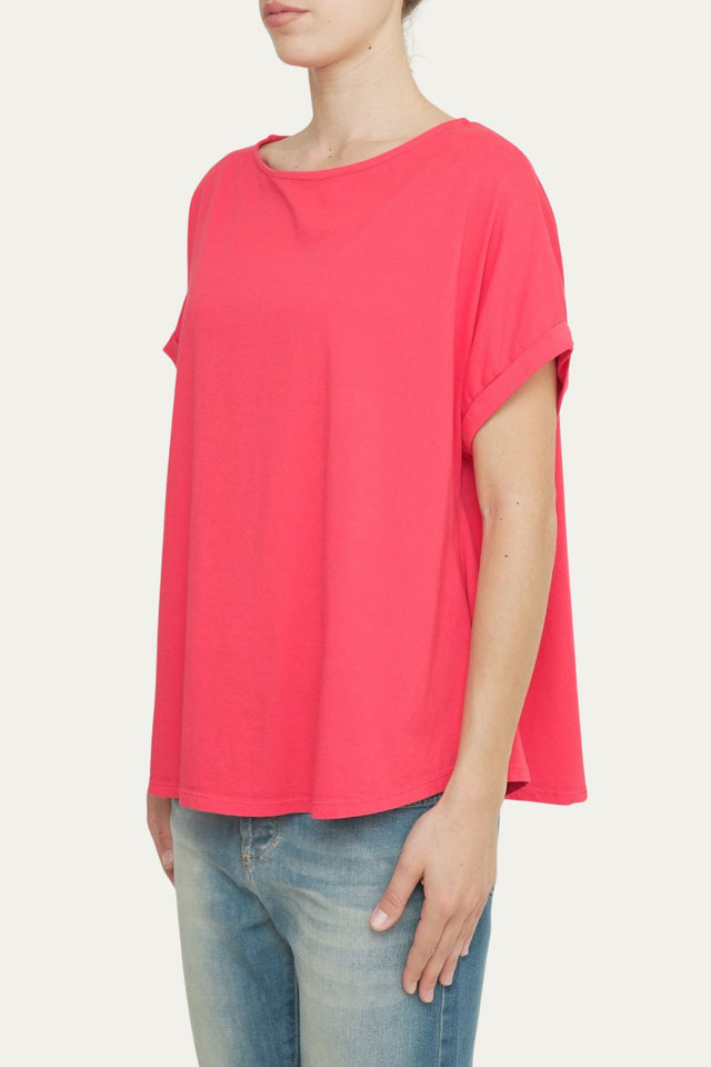 T-Shirt a barchetta cotone - Rosso