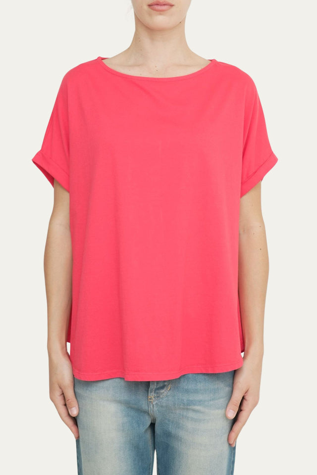 T-Shirt a barchetta cotone - Rosso