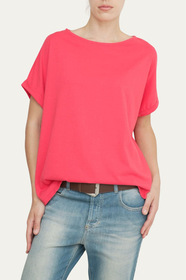 T-Shirt a barchetta cotone - Rosso