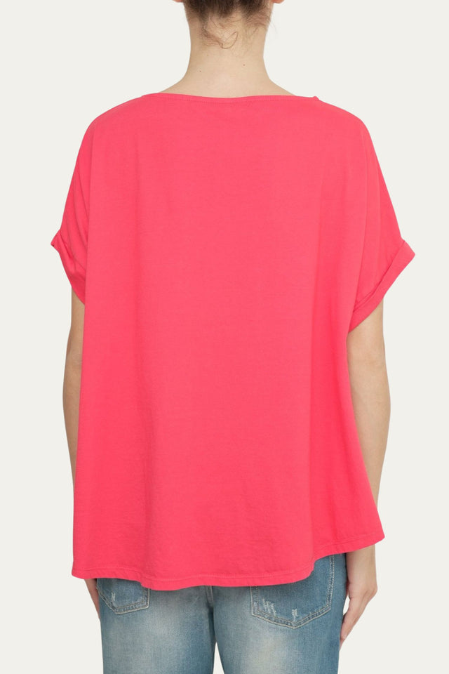 T-Shirt a barchetta cotone - Rosso