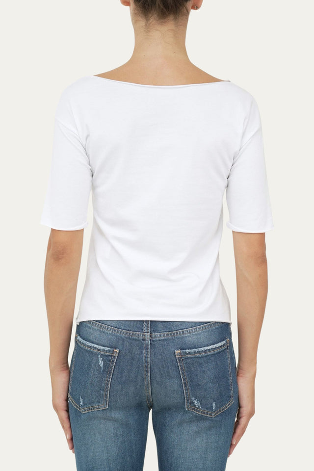 T-Shirt manica 3/4 taglio vivo - Bianco