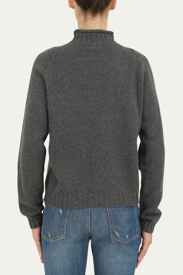 Maglia collo moderato trecce - Antracite