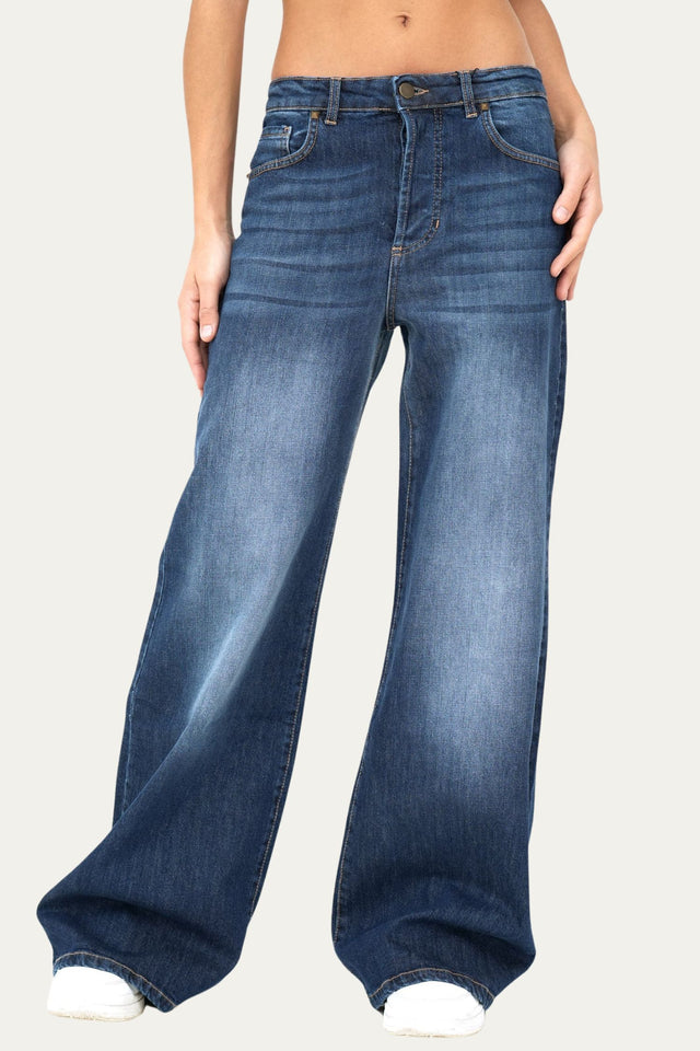 Jeans palazzo DEA tessuto Comfort - Denim Blu