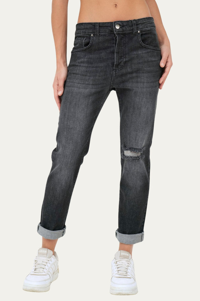 Jeans boyfriend SAMMY tessuto Comfort - Denim Nero