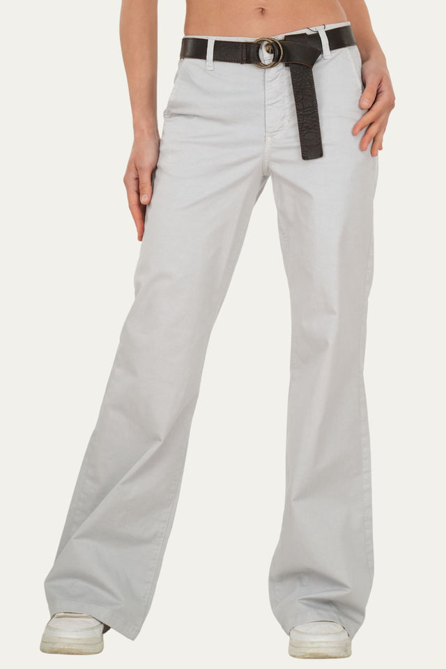 Pantalone palazzo LIA cotone Light - Grigio Pastello