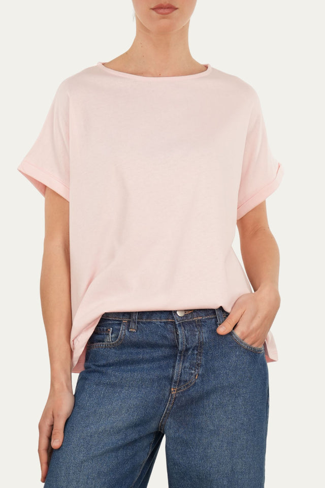T-shirt a barchetta cotone - Rosa Confetto
