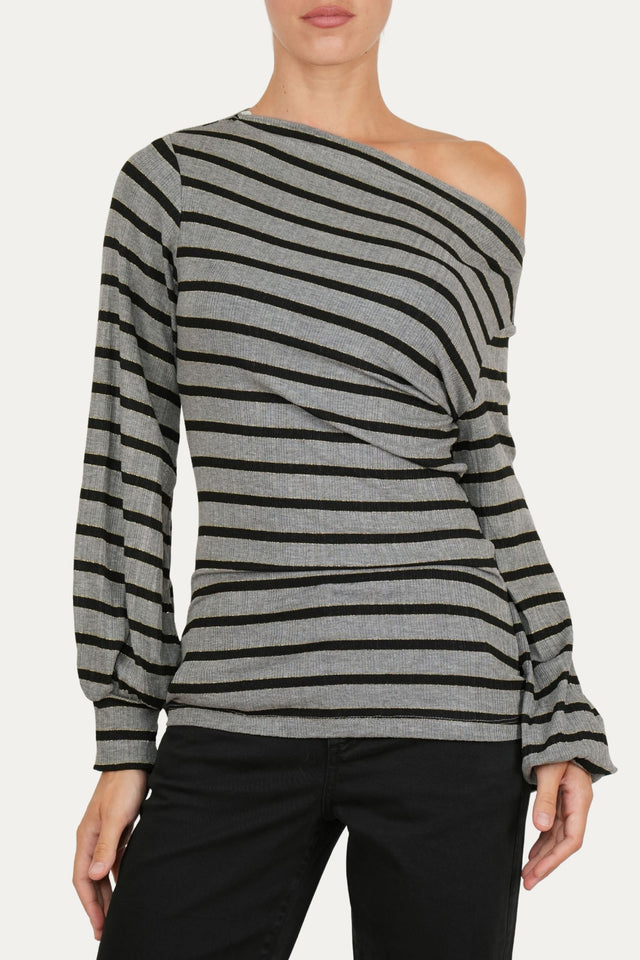 Maglia Glam a righe - Nero