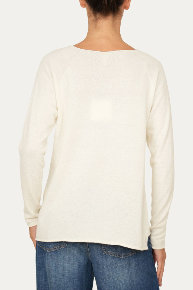 Maglia BASIC misto cashmere - Panna
