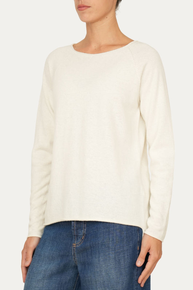 Maglia BASIC misto cashmere - Panna