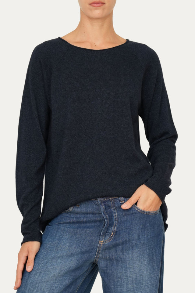 Maglia BASIC misto cashmere - Navy