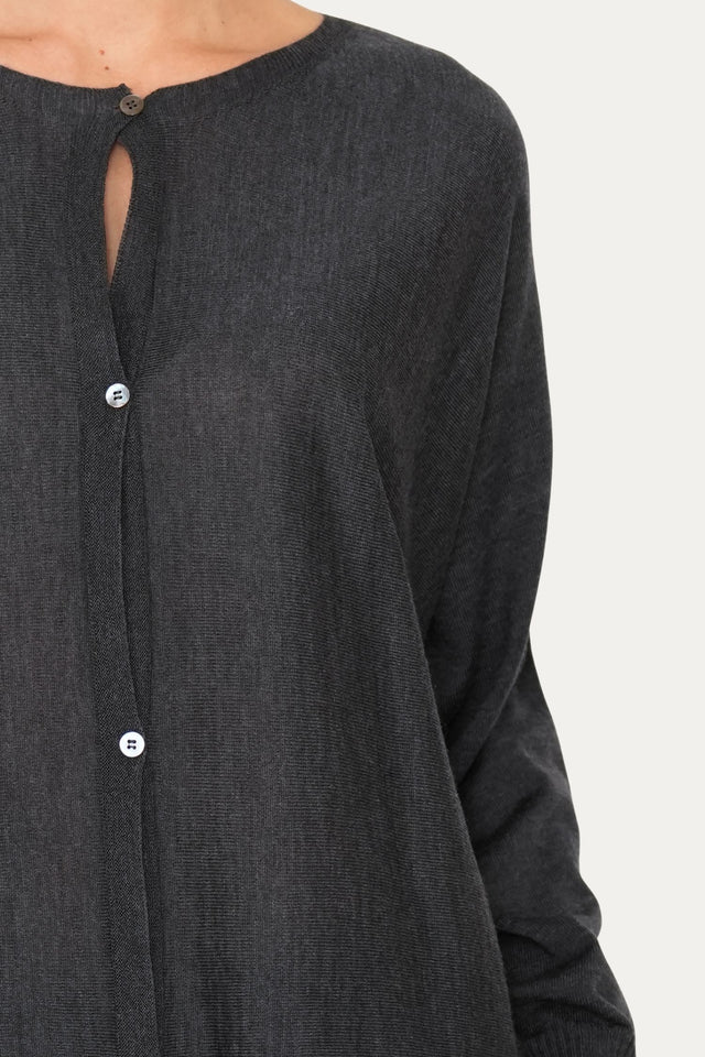 Cardigan con bottoni in lana merino Zegna Baruffa - Antracite