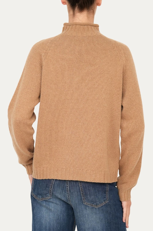 Maglione TRECCE misto cashmere - Biscotto