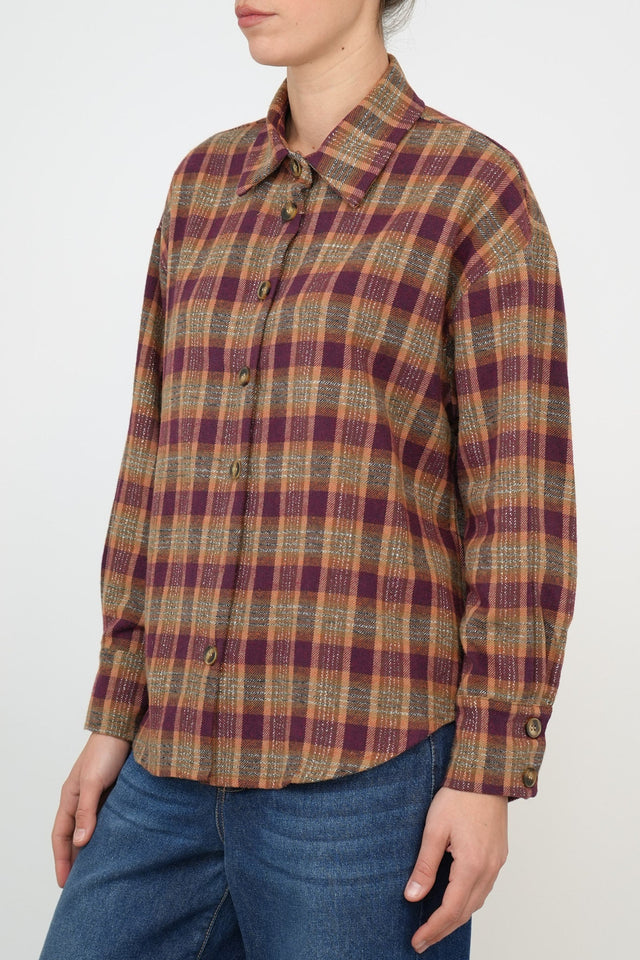 Bulier - Camicia flanella lumberjack - Bordeaux - Elisa Paglia