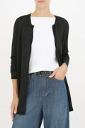Bulier - Cardigan lana merino Zegna Baruffa - Nero - Elisa Paglia