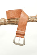 Bulier-Cintura pelle fibbia geometrica - cuoio - Elisa Paglia