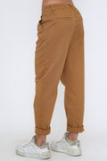 Bulier - Pantalone boyfriend SALLY cotone elite - Camel - Elisa Paglia