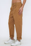 Bulier - Pantalone boyfriend SALLY cotone elite - Camel - Elisa Paglia