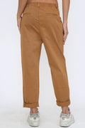 Bulier - Pantalone boyfriend SALLY cotone elite - Camel - Elisa Paglia