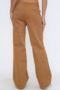 Bulier - Pantalone palazzo LIA cotone elite - Camel - Elisa Paglia