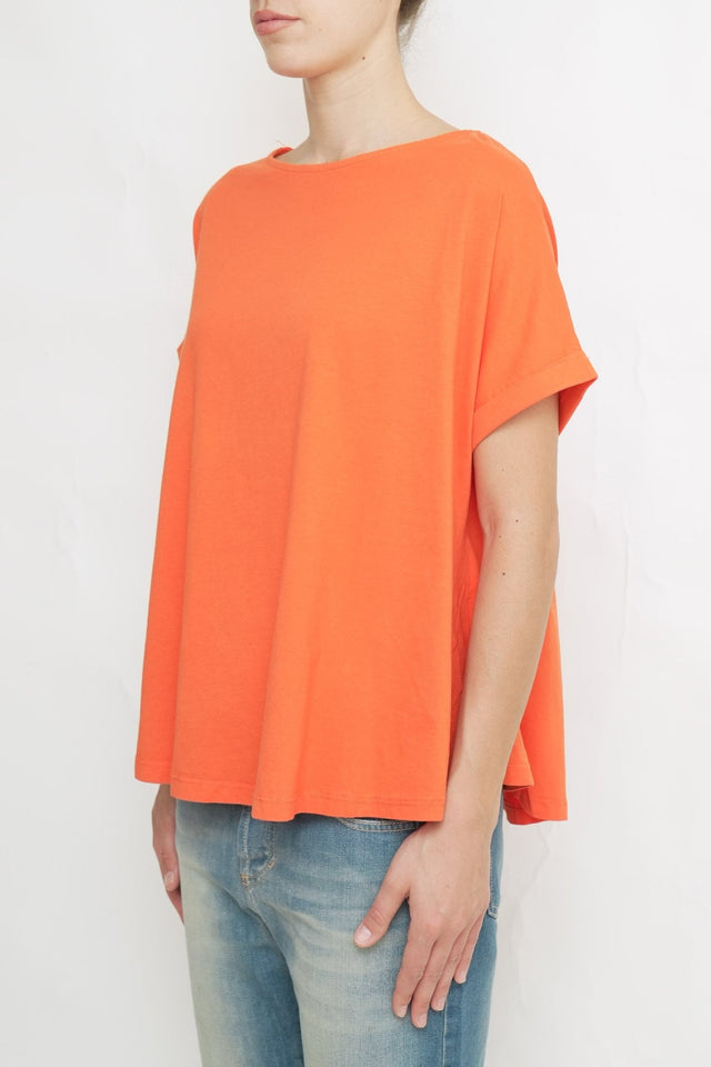 Bulier-T-Shirt a barchetta cotone - Arancio - Elisa Paglia