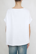 Bulier-T-Shirt a barchetta cotone - Bianco - Elisa Paglia