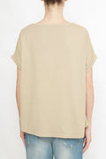 Bulier-T-Shirt a barchetta cotone - Camel - Elisa Paglia