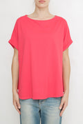 Bulier-T-Shirt a barchetta cotone - Rosso - Elisa Paglia