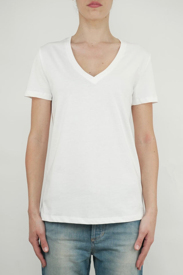 Bulier-t-shirt basic scollo V - Bianco - Elisa Paglia