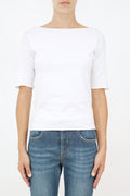 Bulier - T-shirt manica 3/4 taglio vivo - Bianco - Elisa Paglia