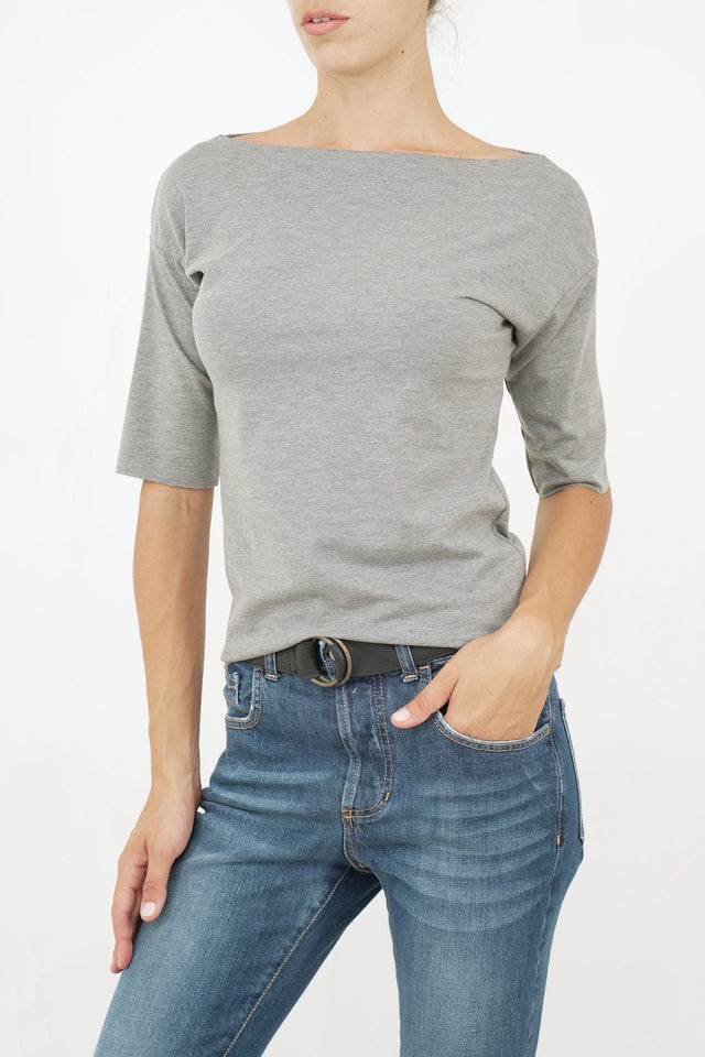 Bulier - T-shirt manica 3/4 taglio vivo - Grigio - Elisa Paglia