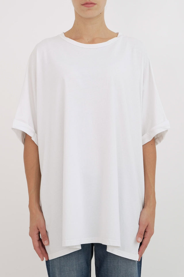 Bulier - T-Shirt over maschile spacchi laterali - Bianco - Elisa Paglia