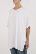 Bulier - T-Shirt over maschile spacchi laterali - Bianco - Elisa Paglia