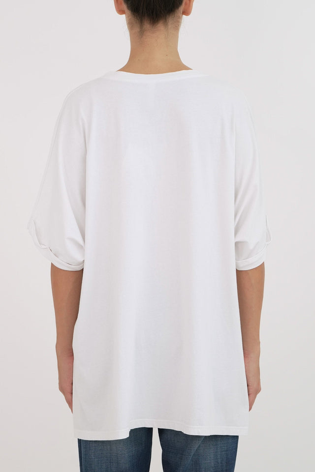 Bulier - T-Shirt over maschile spacchi laterali - Bianco - Elisa Paglia