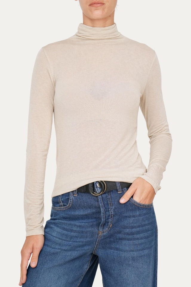Maglia cachemirina dolcevita - Burro