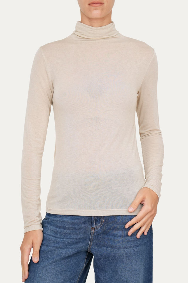 Maglia cachemirina dolcevita - Burro