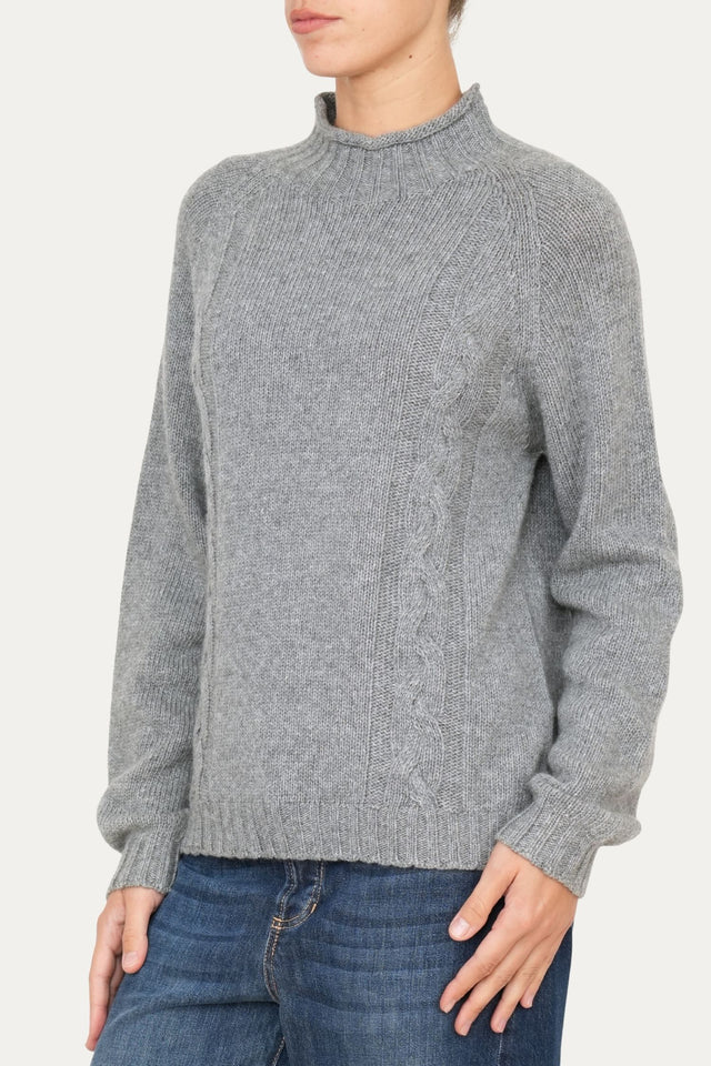 Maglione TRECCE misto cashmere - Grigio