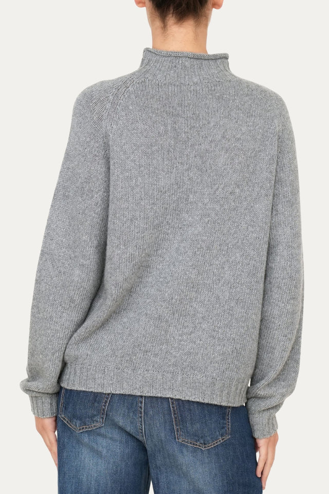 Maglione TRECCE misto cashmere - Grigio