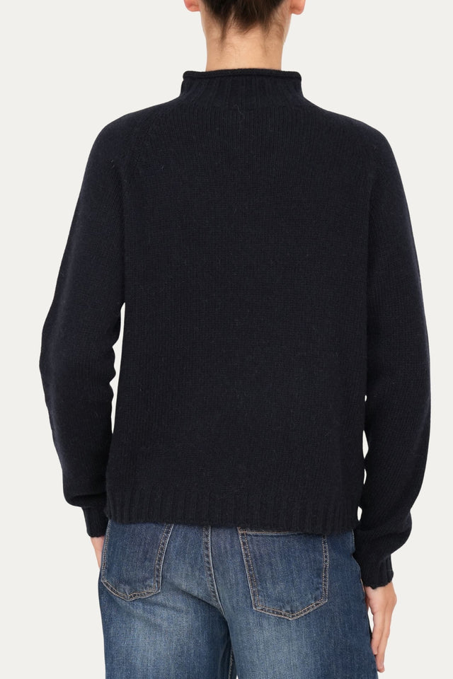 Maglione TRECCE misto cashmere - Navy