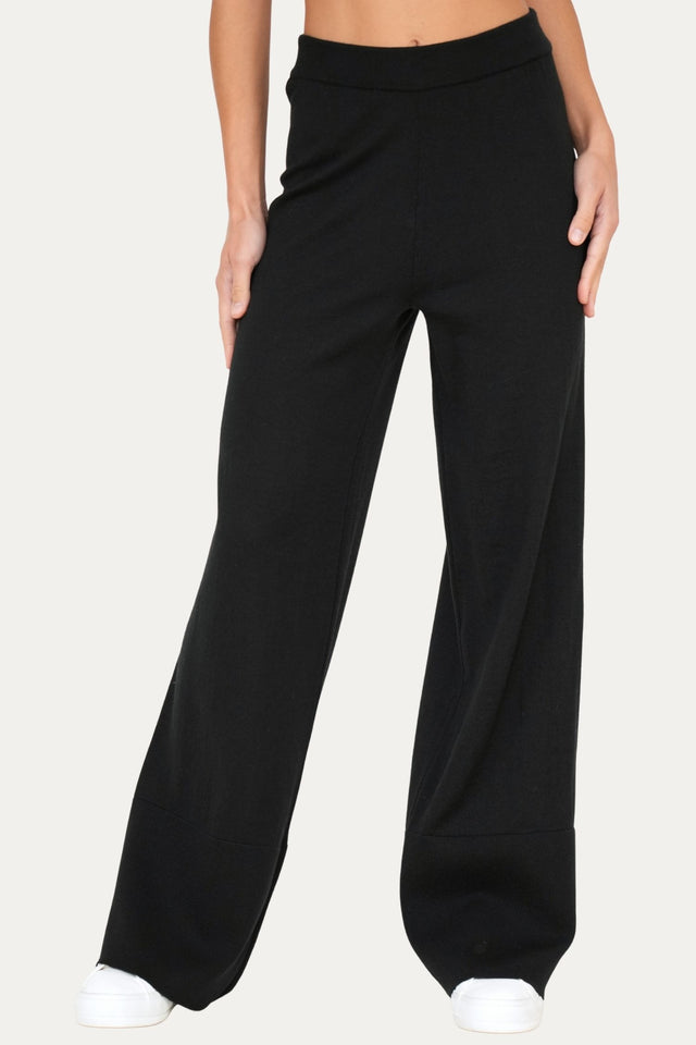 Pantalone palazzo in lana merino Zegna Baruffa - Nero