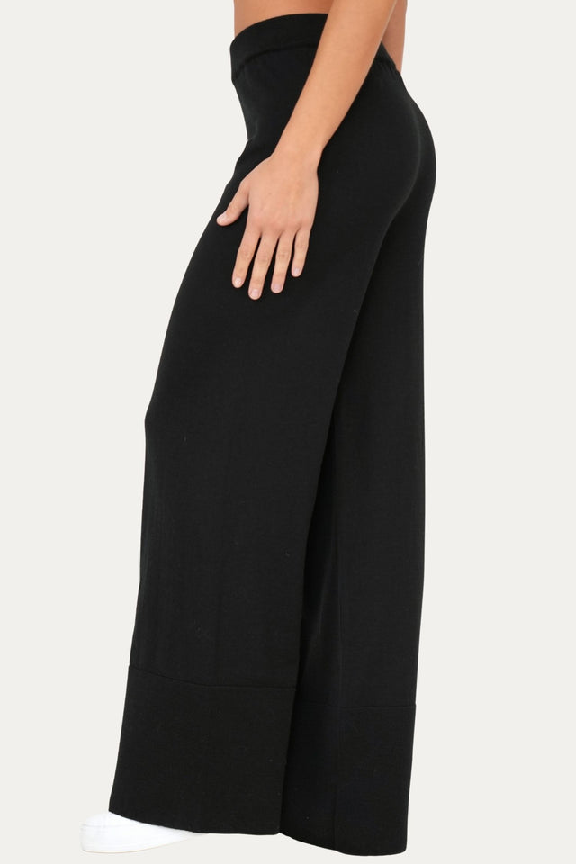 Pantalone palazzo in lana merino Zegna Baruffa - Nero