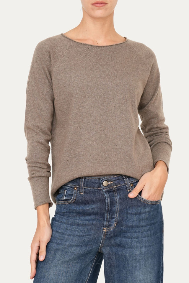 Maglia BASIC misto cashmere - Noce