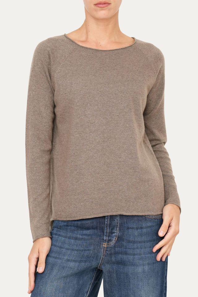 Maglia BASIC misto cashmere - Noce