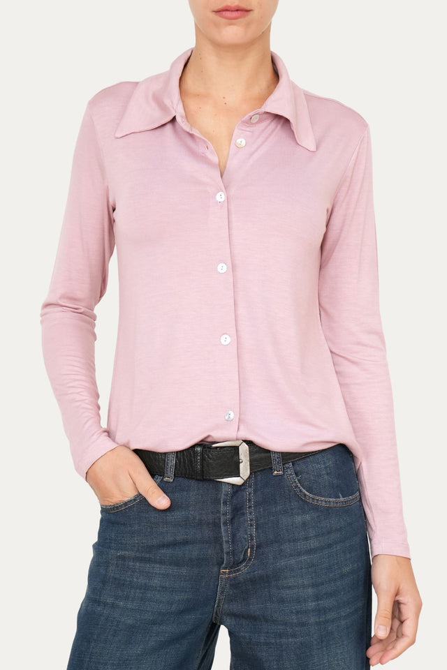 Camicia Jersey di Viscosa MILLY - Rosa Antico