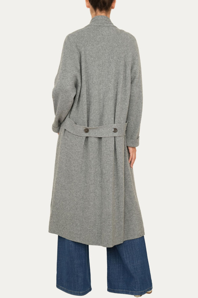 Cardigan sciallato misto cashmere - Grigio